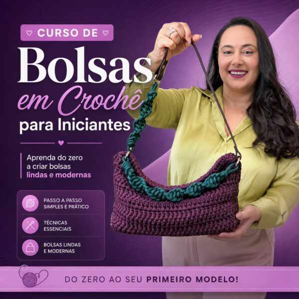 Curso de Bolsas em Crochê para Iniciantes